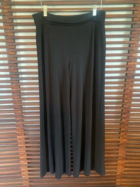 Joan Vass Black Wide-Leg Women’s Pants